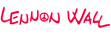 Lennon Wall text-based logo with the letter 'O' replaced by a peace symbol